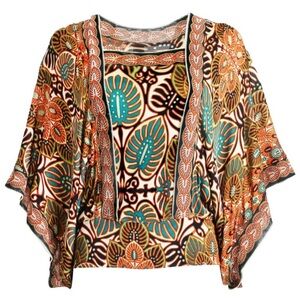 Vintage Jean Paul Gaultier Soleil Kimono Style Blouse, Multi, Size Large, EUC